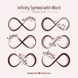 Modern set of infinity symbols with words