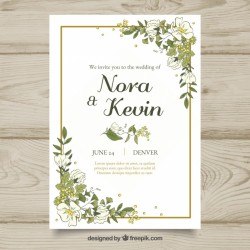 Save the date card with floral style