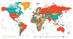 World country location map vector