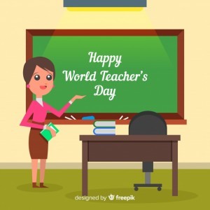 World teachers’ day composition female teacher