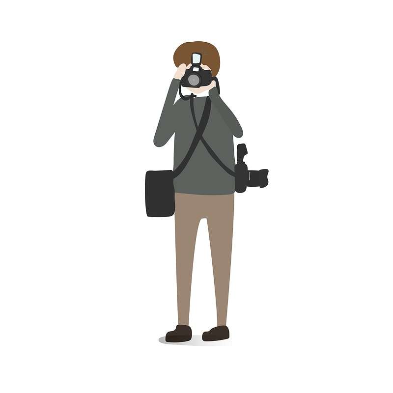 Character illustration of a guy taking a photo