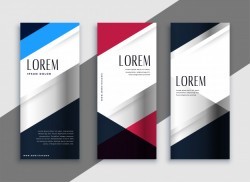 Geometric business vertical banners design