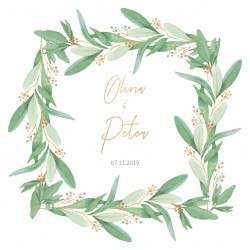 Lovely Wedding Frame with Olive Leaves