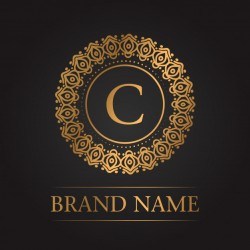 Luxury gold template monogram