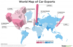 World Map of Car Exports 2016