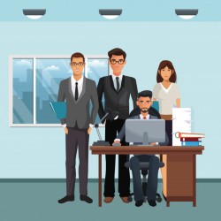 Business characters in office scene