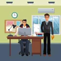 Business characters in office scene