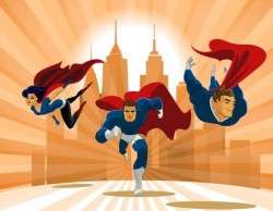 superhero team poster design vector 04