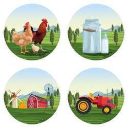 Farm set of cartoons