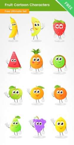 Fruit Vector Cartoon Free Collection