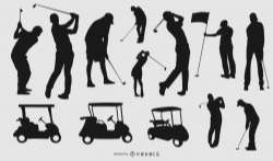 Golf Elements Silhouette