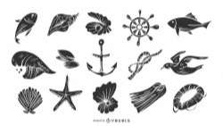 Nautical Elements Black and White Set
