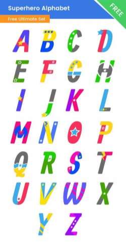 Superhero Clipart Alphabet