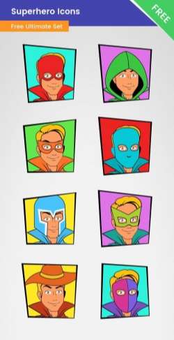 Superhero Icons Vector