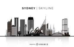 Sydney silhouette skyline