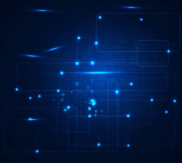 Abstract Glowing Blue Overlapping Squares Background