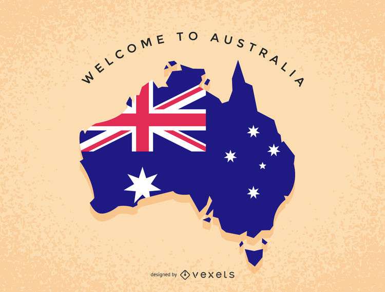 Australia illustration map
