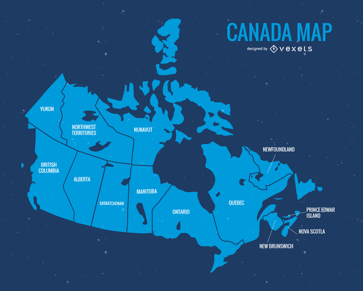 Blue Canada Day Vector Map