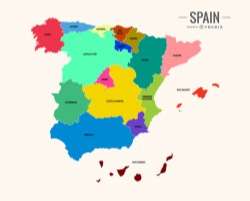 Colorful Spain map
