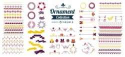 Flat decorative ornaments collection