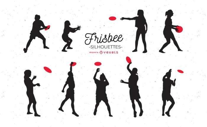 Frisbee Silhouettes Set