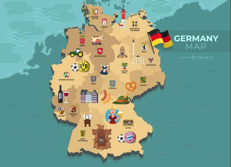 Germany Map Illustration