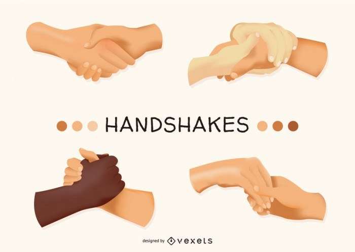 Illustrated handshake set