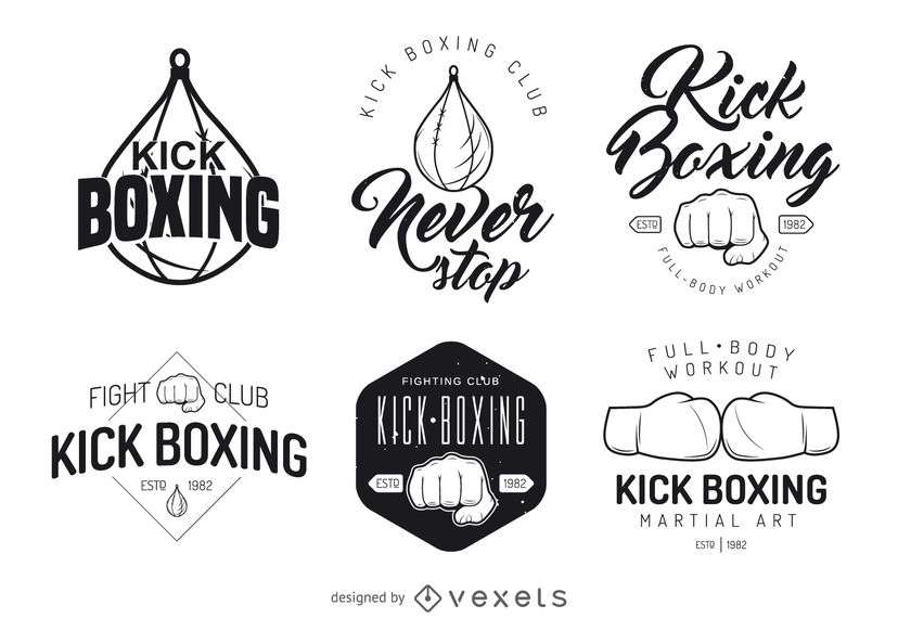 Kick-boxing logo template collection