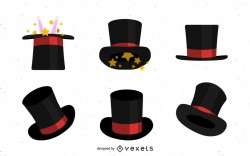 Magician top hats set