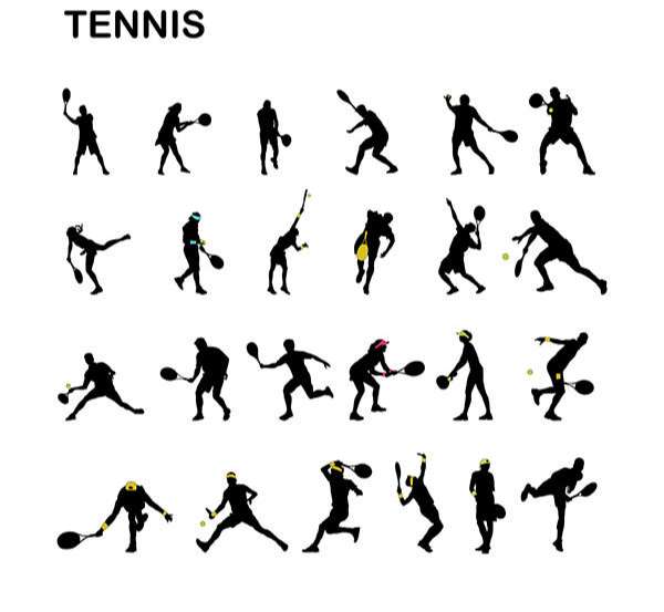 Male & Female Tennis Player Silhouette Pack