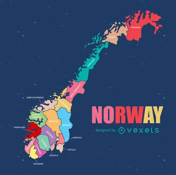 Norway regional county map