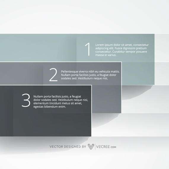 Piled Up Blue Grey Rectangles Infographic