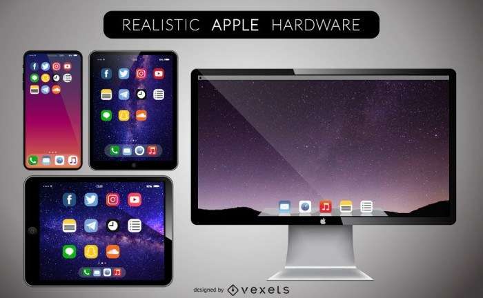 Realistic Apple Hardware Vectors