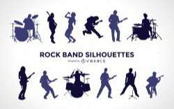 Rock band silhouette set