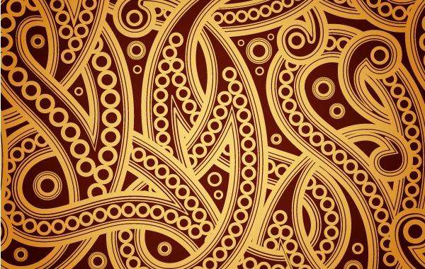 Seamless Spiral Golden Vintage Pattern