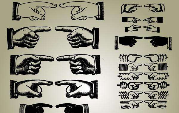 Set of Pointing Hands Vector