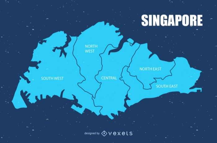 Singapore urban map vector