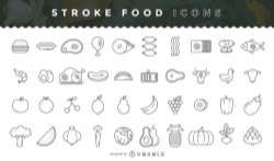 Stroke food icon pack