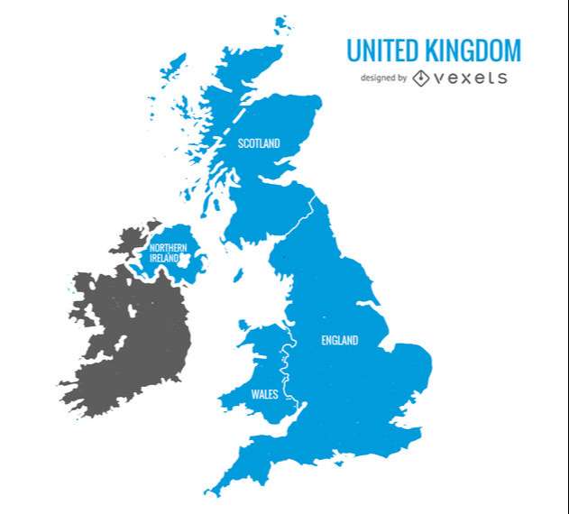 United Kingdom blue map