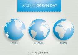 World Ocean Day 3 world map design