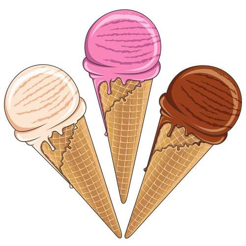 Ice cream mix vector illustration set 03