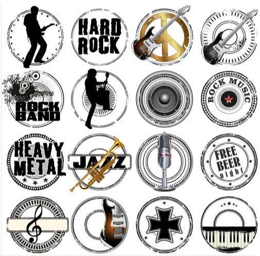 Grunge Music Labels vector