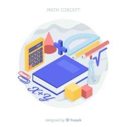 Isometric math concept background