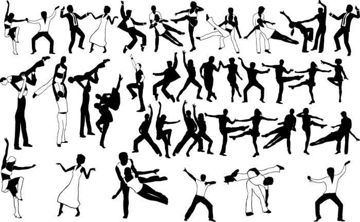 Rock and roll dancing silhouette