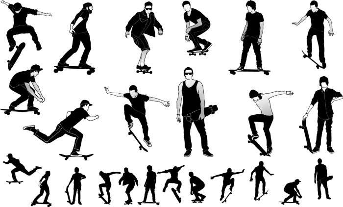 Skateboarders silhouette