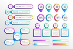 Modern colorful gradient infographic elements