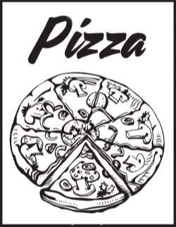 Black and white sketch pizza vector