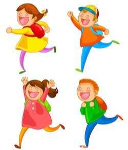 Cartoon happy school children vector