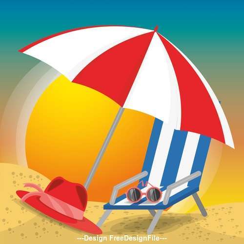Spend summer vacation on the beach vector