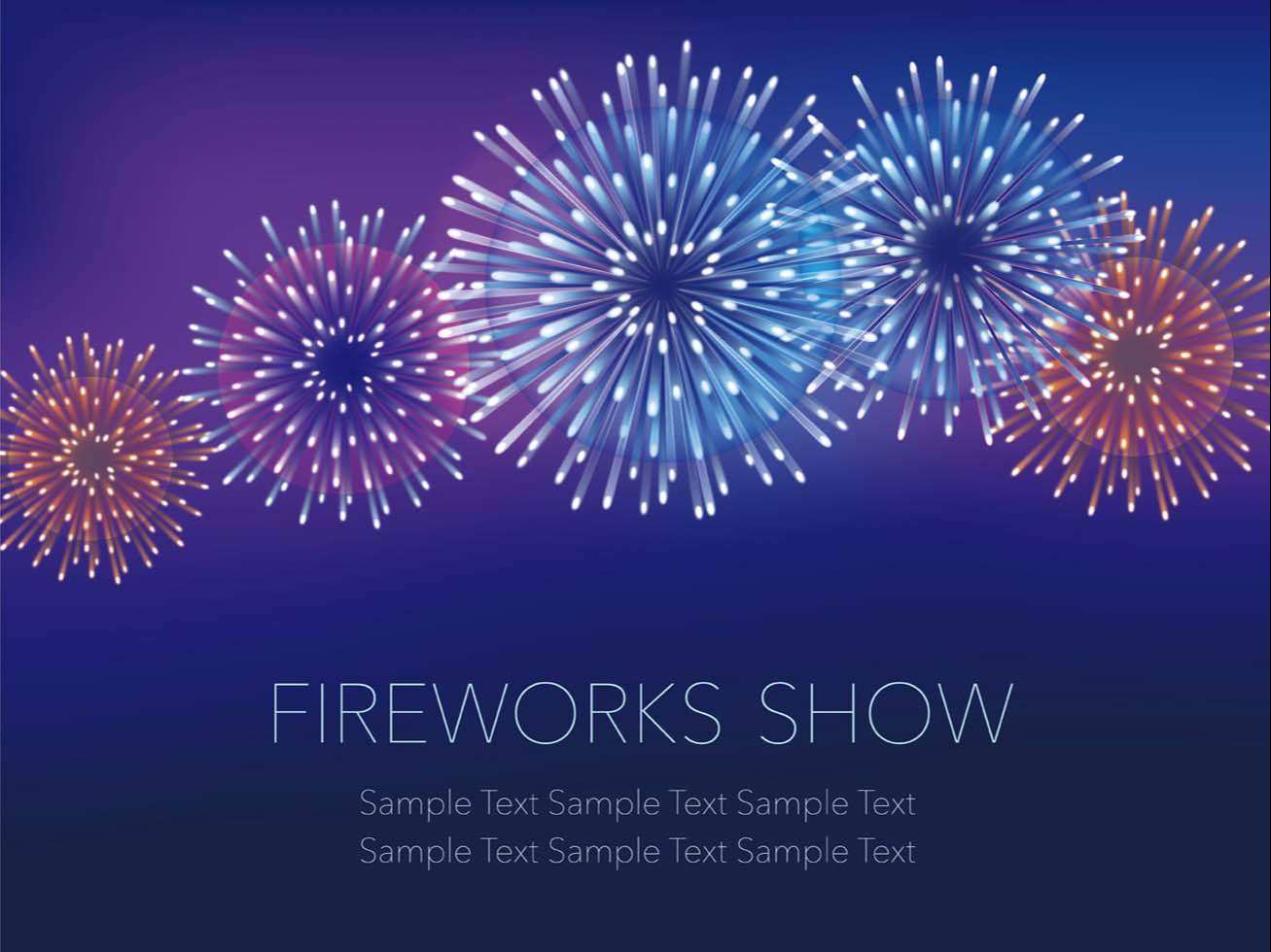 A fireworks background with text space